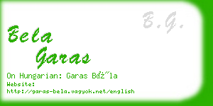 bela garas business card